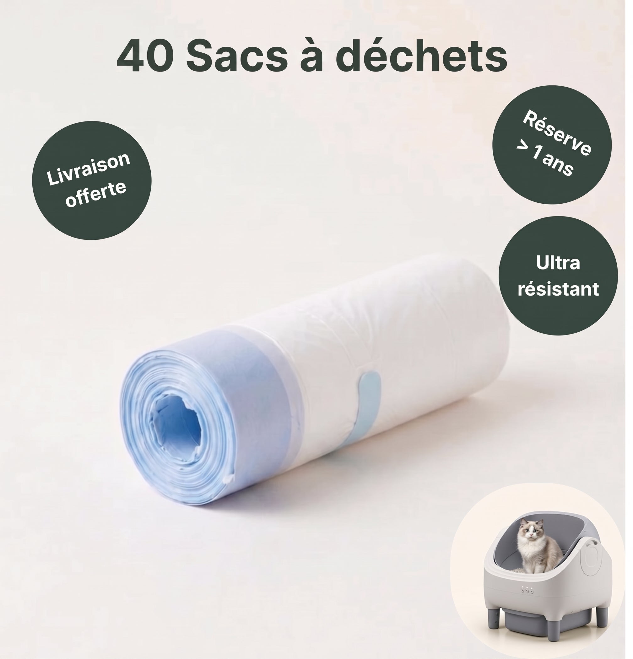 Sacs de rechange pour Litière autonettoyante Open